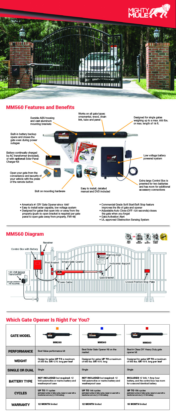 mighty mule mm560 automatic gate opener